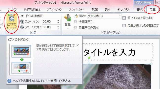 �r�f�I�̃g���~���O